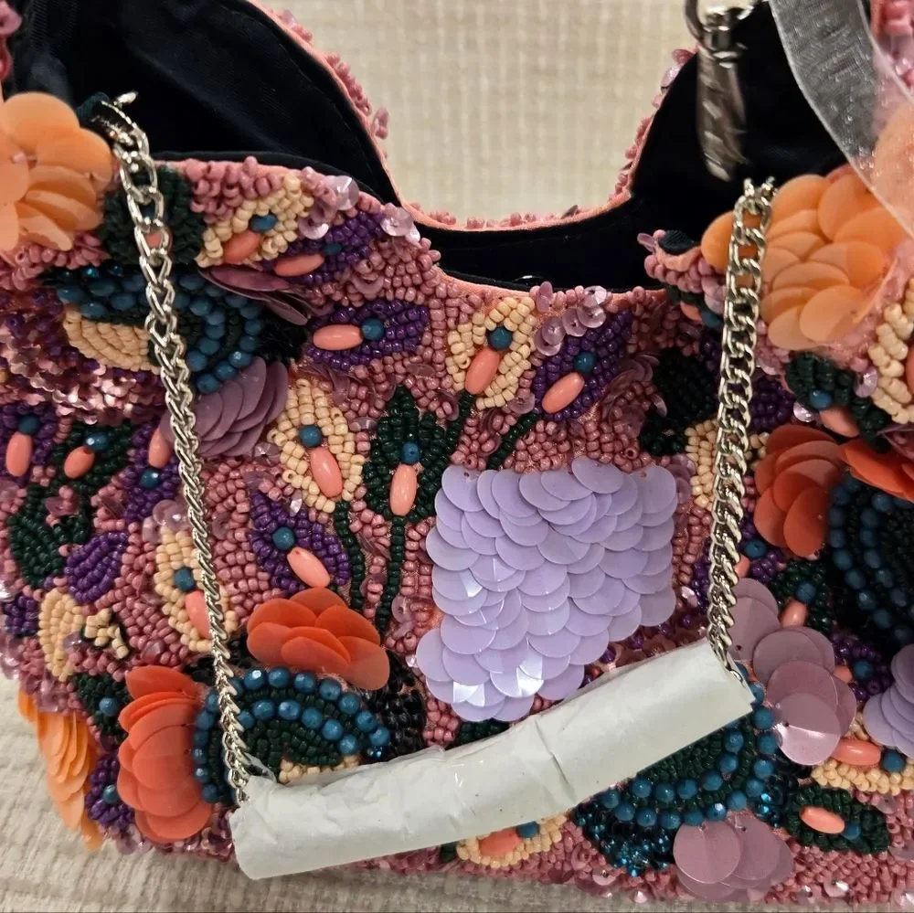 Stylish Multicolor Beaded Handbag